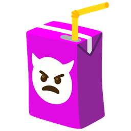 Beverage box and Angry face with horns