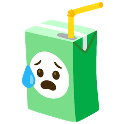 Beverage box and Anxious face with sweat