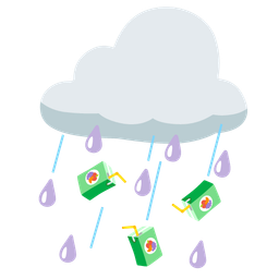 Beverage box and Cloud with rain