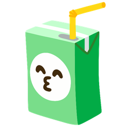 Beverage box and Kissing face with smiling eyes