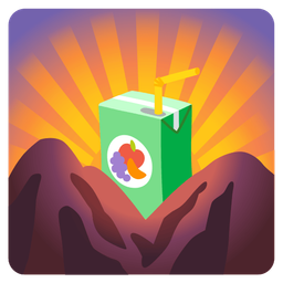 Beverage box and Sunrise over mountains