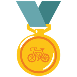 bicycle and 1st place medal