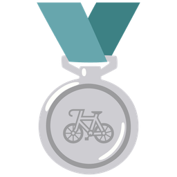 bicycle and 2nd place medal