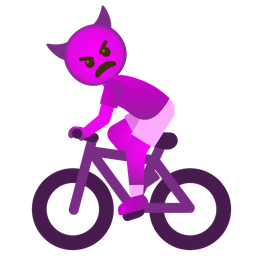 bicycle and angry face with horns