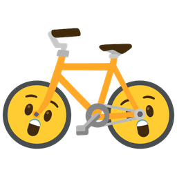 bicycle and astonished face
