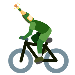 bicycle and bottle with popping cork