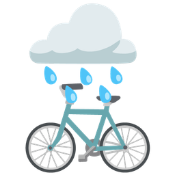 bicycle and cloud with rain
