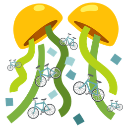 bicycle and confetti ball