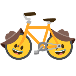 bicycle and cowboy hat face