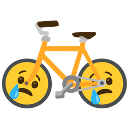bicycle and crying face