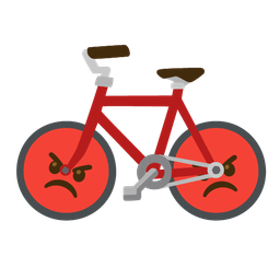 bicycle and enraged face