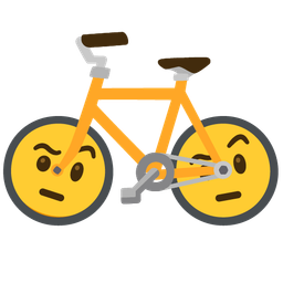 bicycle and face with raised eyebrow
