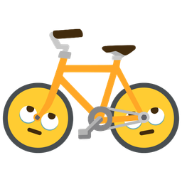 bicycle and face with rolling eyes