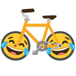 Bicycle and Face with tears of joy