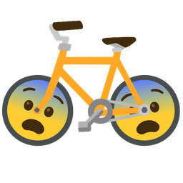 bicycle and fearful face