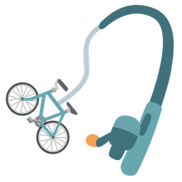 bicycle and fishing pole