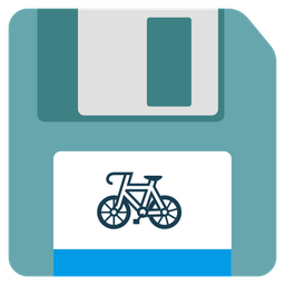 bicycle and floppy disk