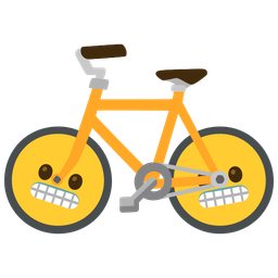 bicycle and grimacing face
