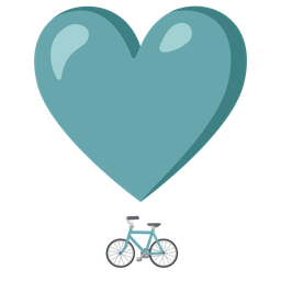 bicycle and heart exclamation