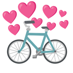 bicycle and heart with arrow