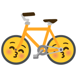 Bicycle and Kissing face with closed eyes