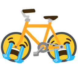 bicycle and loudly crying face