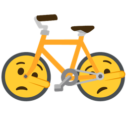 bicycle and lying face