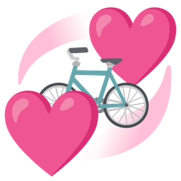 bicycle and revolving hearts