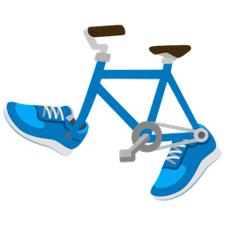 bicycle and running shoe