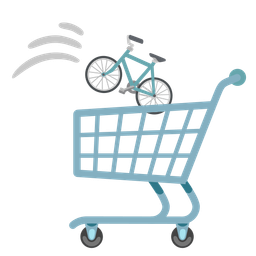bicycle and shopping cart
