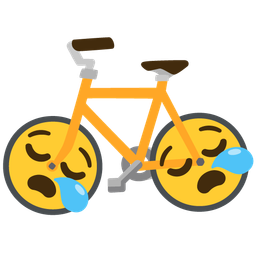 bicycle and sleepy face