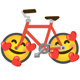 Bicycle and Smiling face with hearts