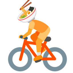 bicycle and steaming bowl