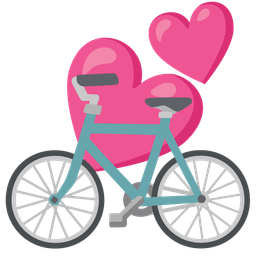 bicycle and two hearts