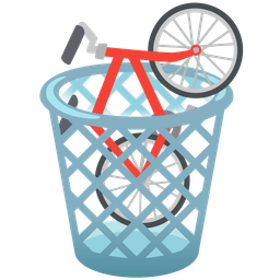 bicycle and wastebasket