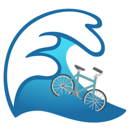 bicycle and water wave