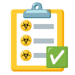 biohazard and check mark button