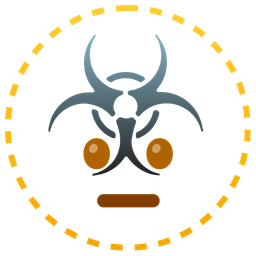 biohazard and dotted line face