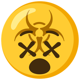 biohazard and face with crossed-out eyes