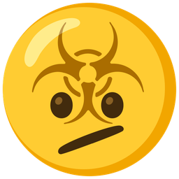 biohazard and face with diagonal mouth