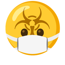 biohazard and face with medical mask