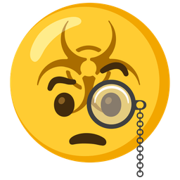 biohazard and face with monocle