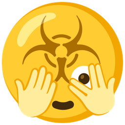 biohazard and face with peeking eye