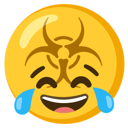 Biohazard and Face with tears of joy