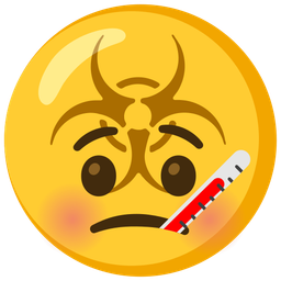 biohazard and face with thermometer