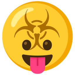 Biohazard and Face with tongue