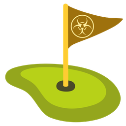 biohazard and flag in hole