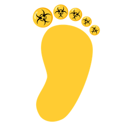 biohazard and footprints