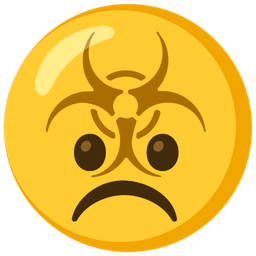 biohazard and frowning face