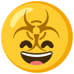 Biohazard and Grinning face with smiling eyes